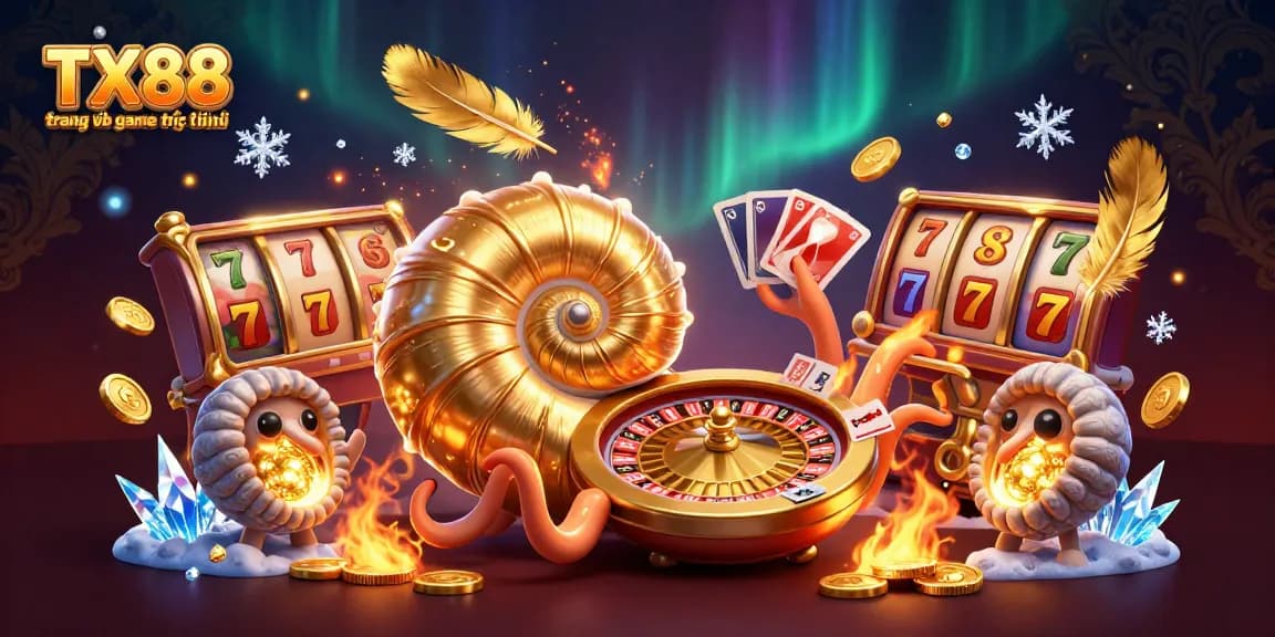 Experience the excitement of TX88 trang web game trực tuyến with vibrant casino visuals and powerful gaming symbols.
