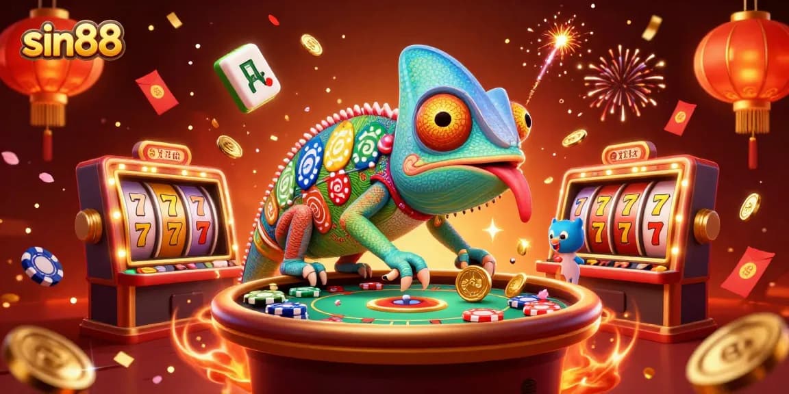 Spin to win big with sin88 at the vibrant casino illustrated with colorful slots and dynamic action.