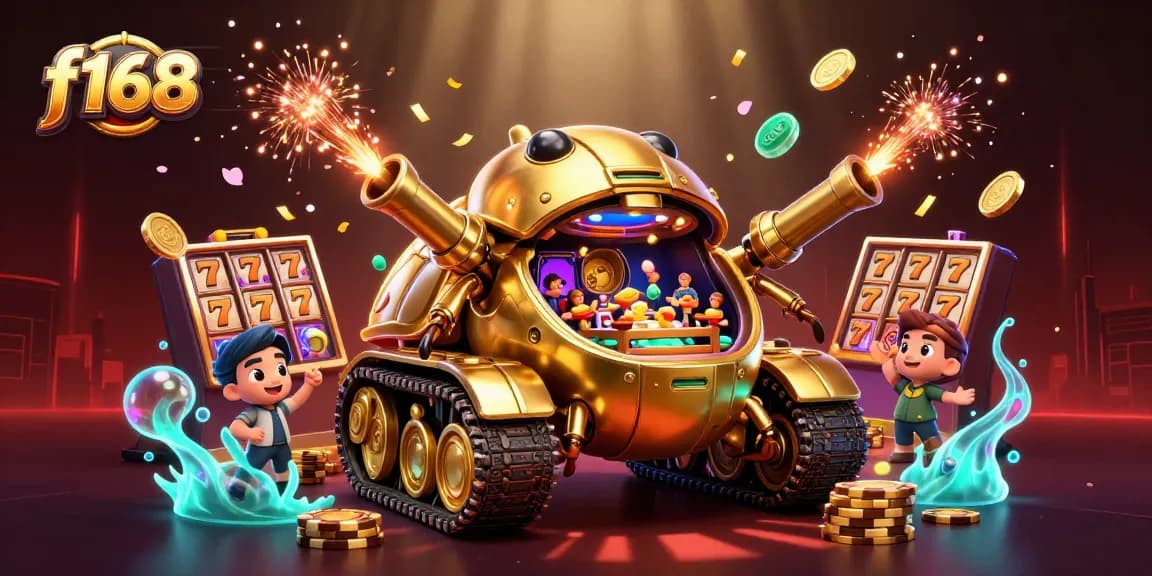 Experience thrilling gameplay at f168 with an exciting casino tank adventure filled with jackpots and confetti.