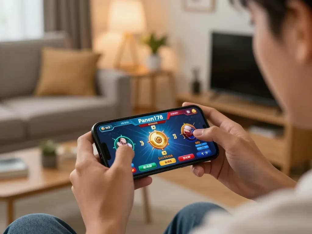 Rasakan permainan mobile Panen178 dengan gameplay yang hidup di smartphone dalam suasana rumah yang nyaman