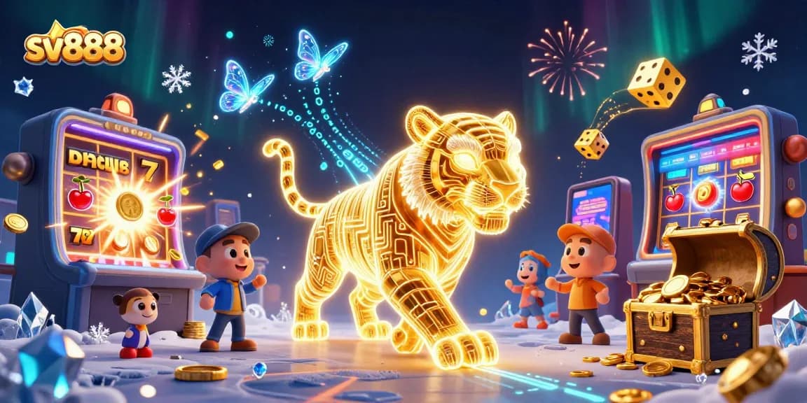 Win big with sv888's vibrant casino atmosphere and thrilling games in this engaging illustration.
