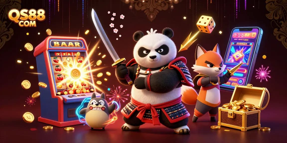 Experience thrilling wins at QS88 COM with an explosive jackpot scene featuring dynamic characters.