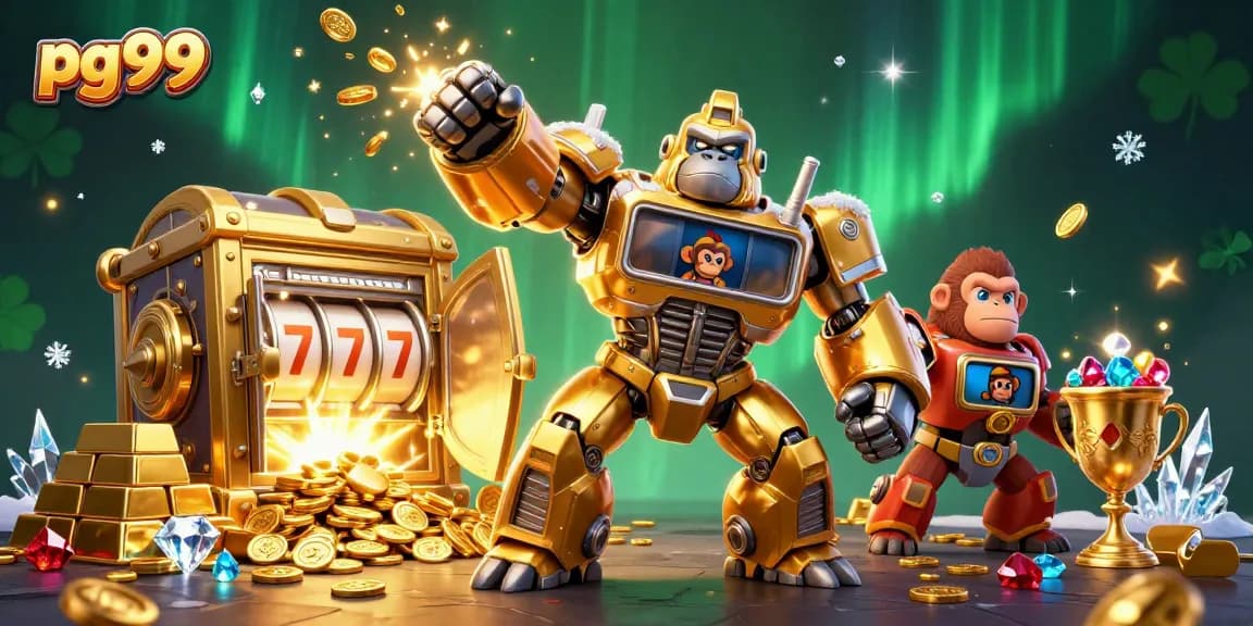 Win big at pg99 with exciting slot adventures featuring a golden gorilla mech!