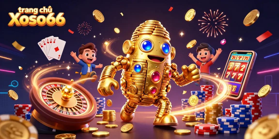 Spin and win big at trang chủ Xoso66 with golden golem and casino elements!
