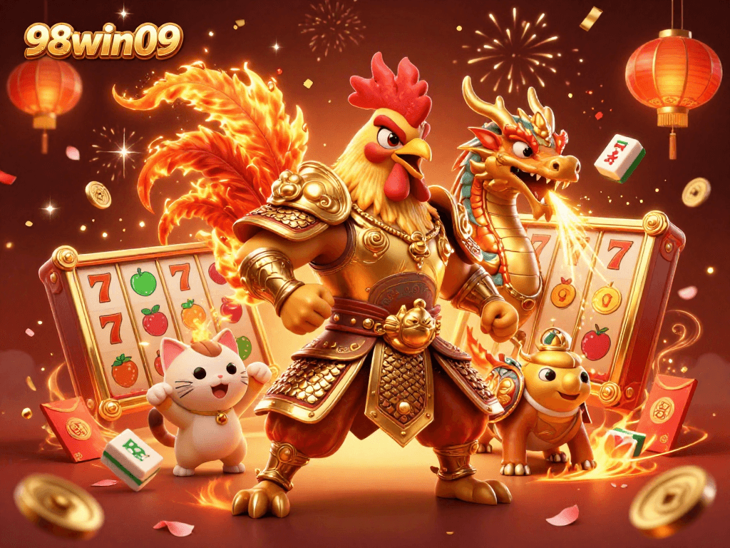 Celebrate wins at 98win09 with dynamic 3D characters and captivating casino elements.