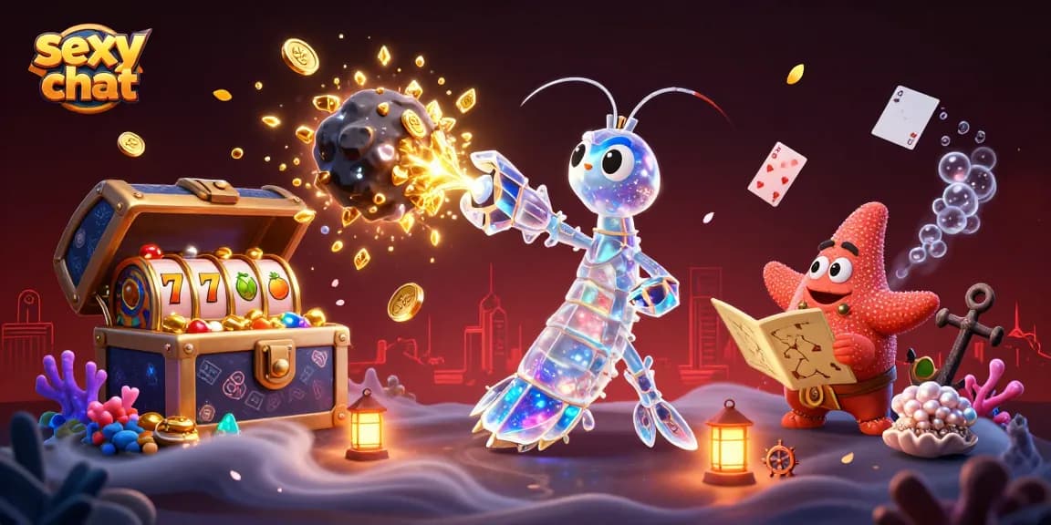 Engage in sexy chat while exploring 3D casino elements and vibrant characters in dynamic action.