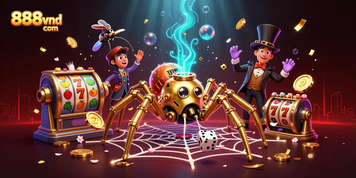 Engage in thrilling games at 888vnd com with exciting golden spider and slot elements