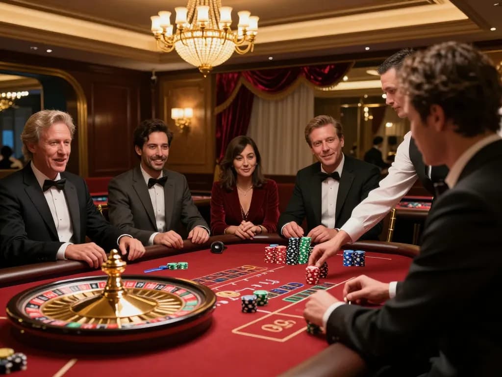 Players placing bets at a luxurious casino roulette table during an exciting game session featuring S666.