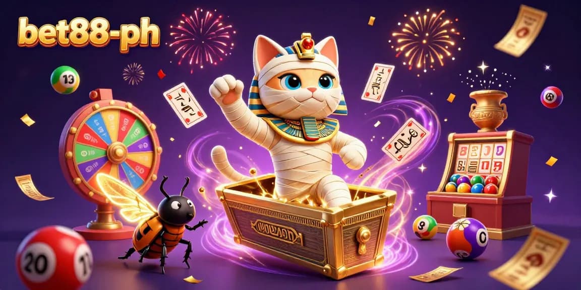 Experience the vibrant excitement of bet88-ph with a mummy cat and golden games!