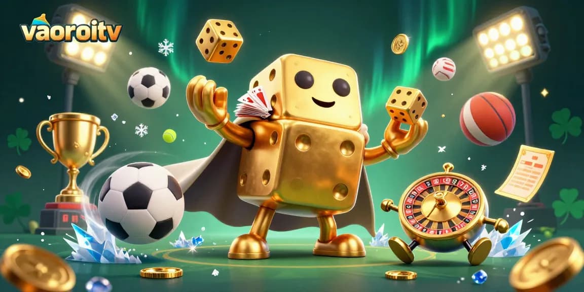 Experience the excitement of betting with vaoroitv through a vibrant, dynamic sports-themed digital illustration.