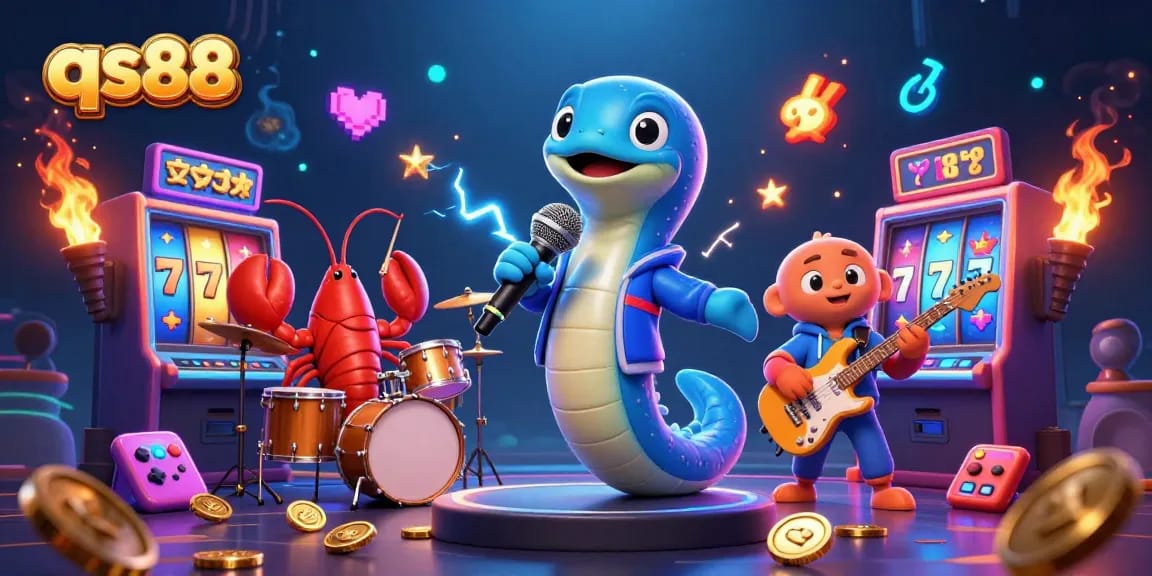 Engage in the vibrant qs88 underwater casino scene with an electric eel DJ, stunning animations, and slot machines.