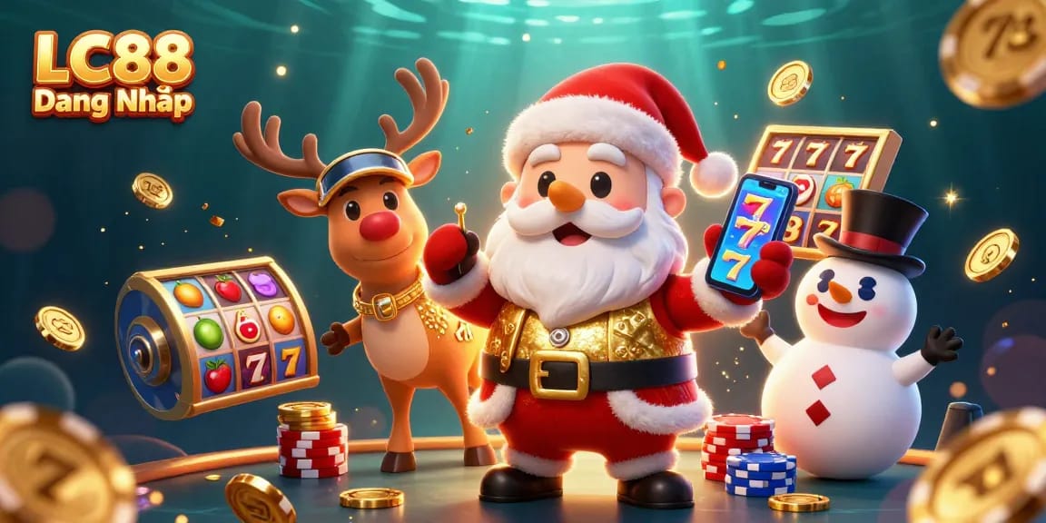 Spin to win with LC88 Đăng Nhập as Santa, reindeer, and snowman celebrate jackpots!