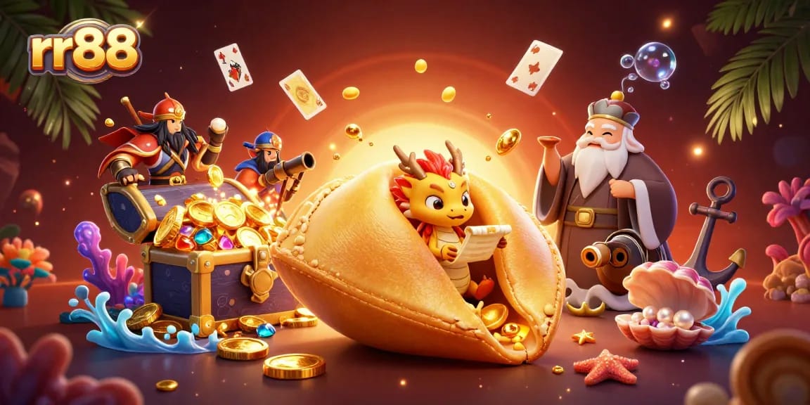 Win big at rr88 with a vibrant 3D casino illustration showcasing fortune and adventure.