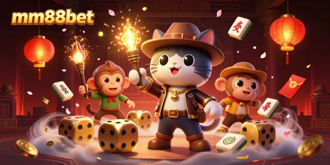 Engage with mm88bet in a vibrant casino adventure featuring characters and golden artifacts.