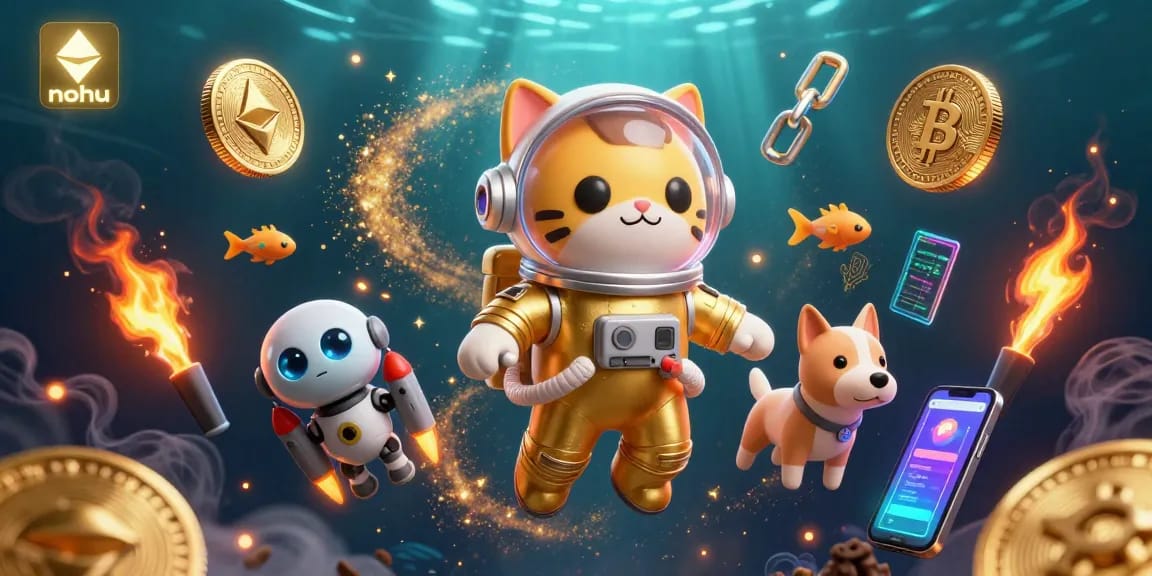 Experience nohu's thrilling crypto features in this vibrant casino-themed space illustration.