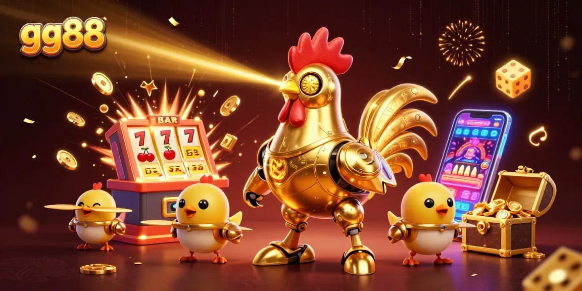 Win big with gg88's dynamic online gaming scene featuring vibrant slot machines.