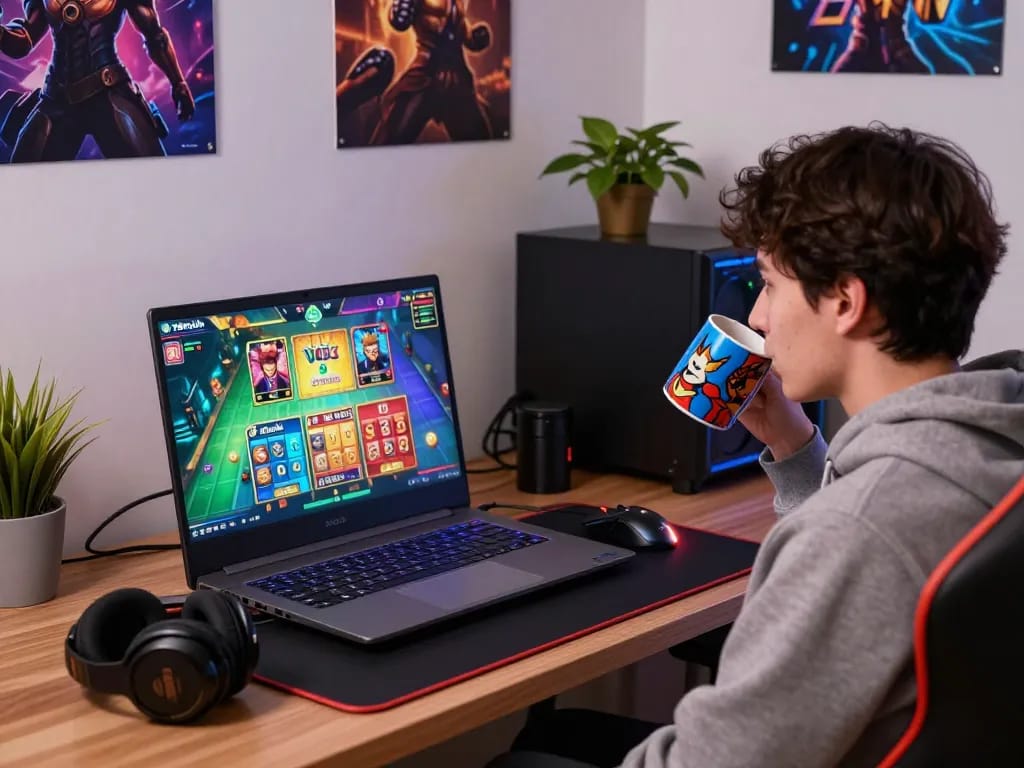 Engaging player enjoying diverse games on 789club platform in a vibrant gaming setup.