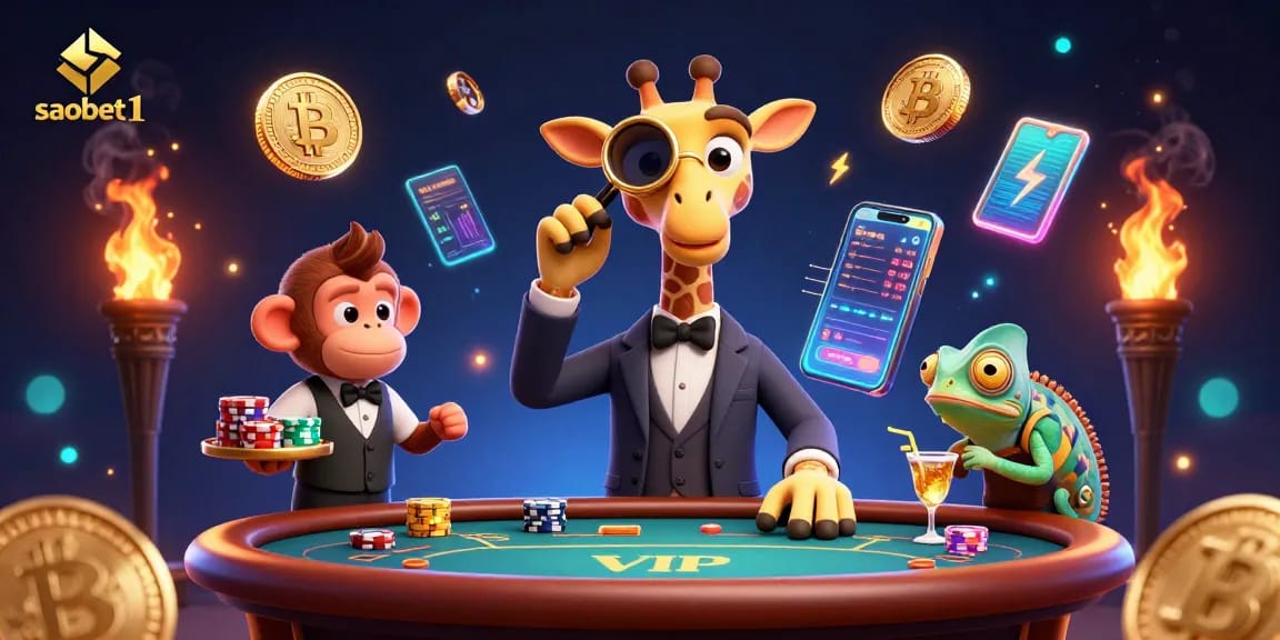 Experience exciting gaming at saobet1 with high-roller giraffe and vibrant casino elements.