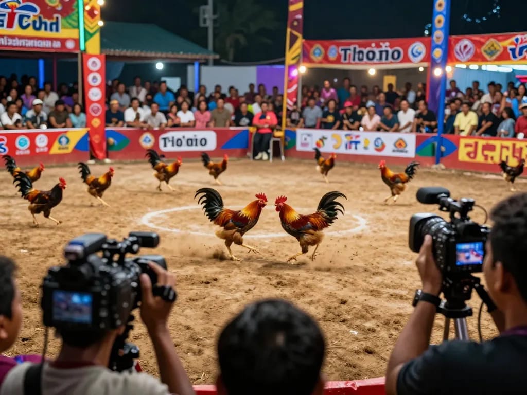 Trải nghiệm sự hồi hộp của đá gà thomo HD trong hành động sống động trong không khí đầy phấn khích của đấu trường