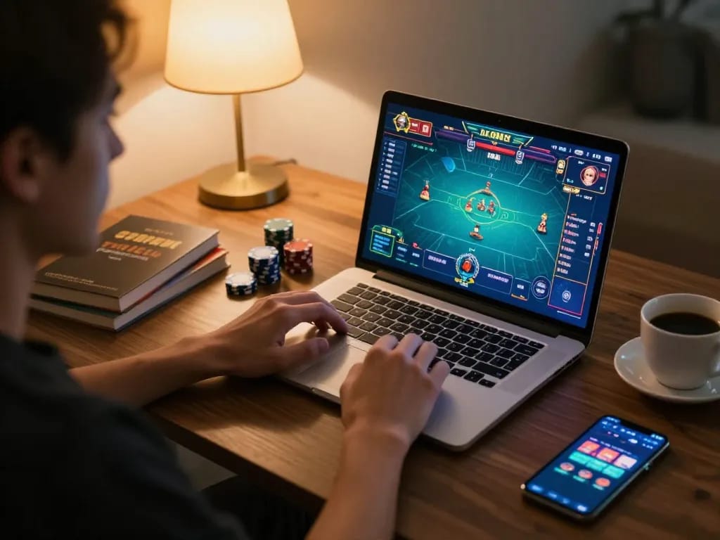 Engaging in a strategic online poker game at TR88 for an immersive gaming experience
