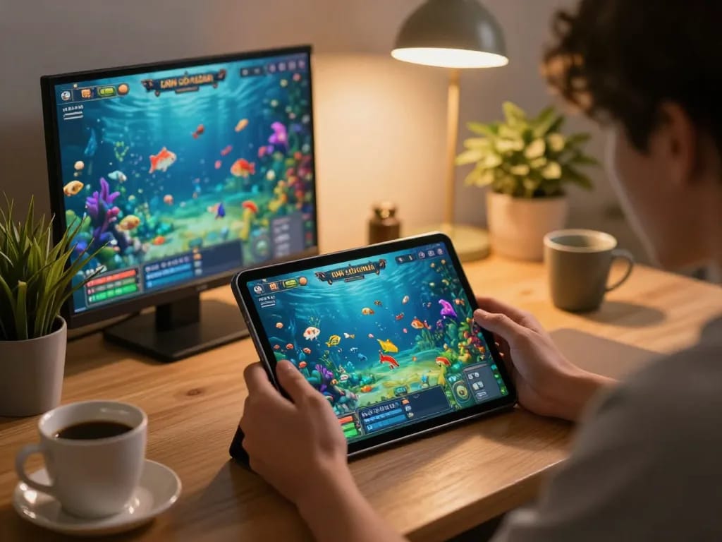 Engage in thrilling game bắn cá đổi thưởng with animated graphics and vibrant underwater scenes.