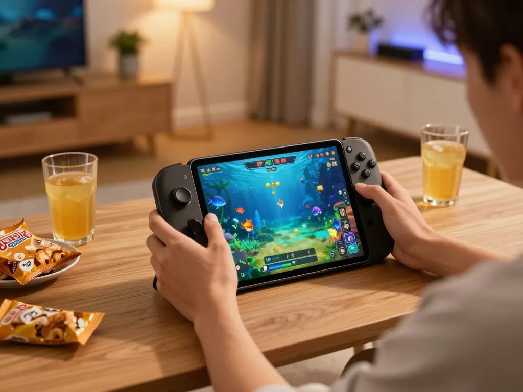 Engaging gameplay of TT88 bắn cá in a cozy home setting, showcasing vibrant graphics and a relaxing atmosphere.