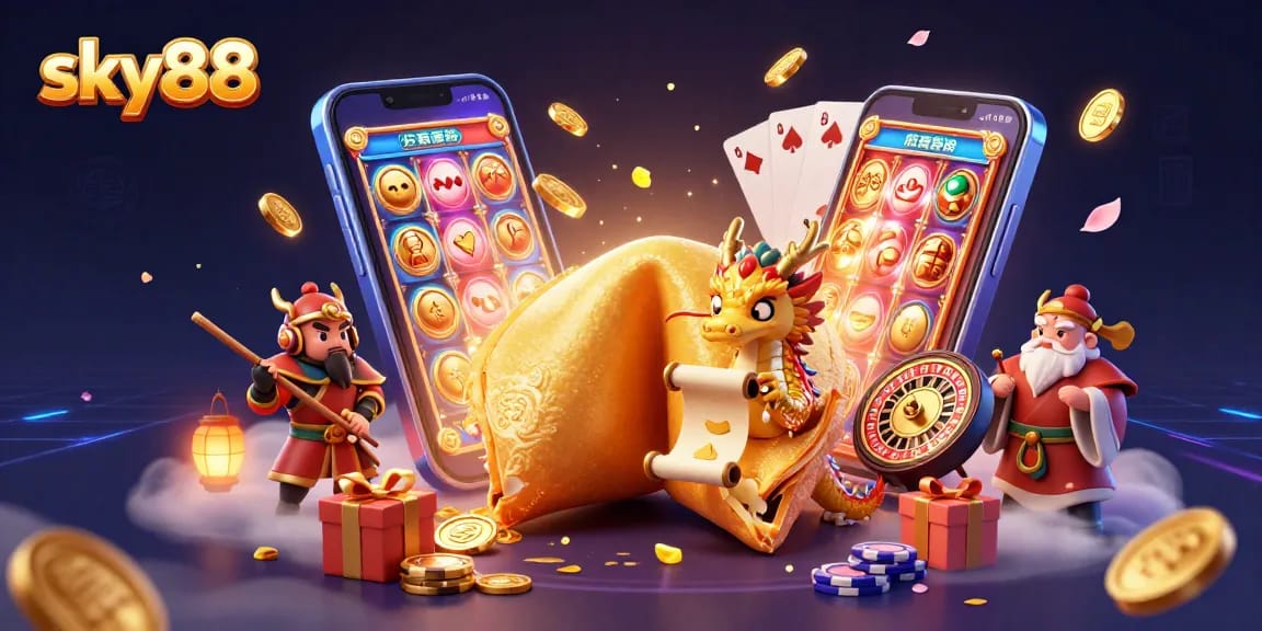 Experience thrilling moments with sky88 as a wise dragon interprets fortunes amid golden casino treasures.
