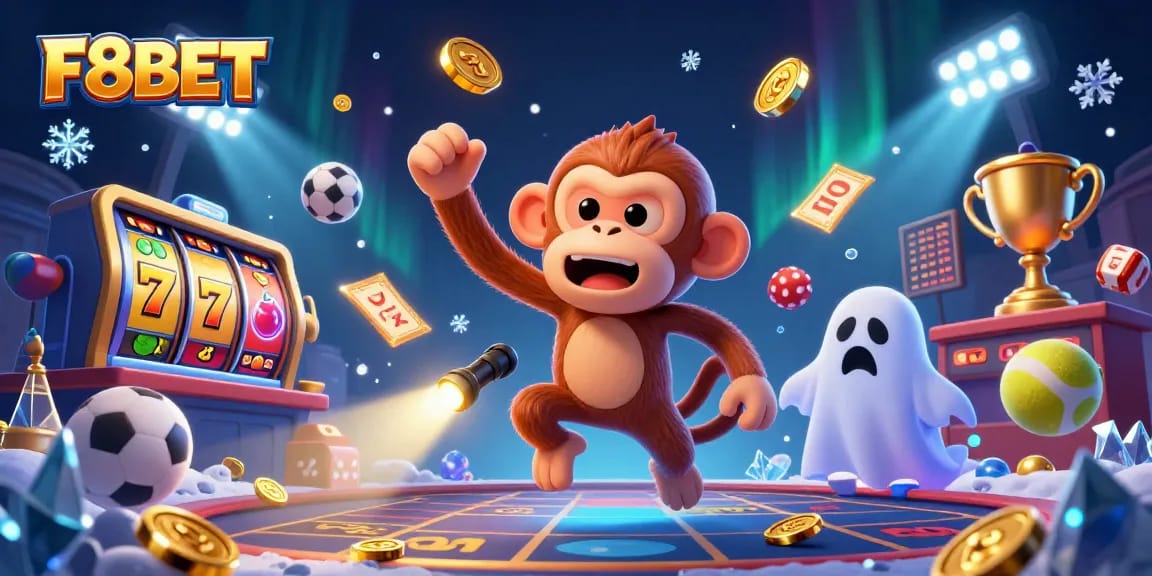 Experience thrilling gameplay at F8BET with a mischievous poltergeist monkey and a ghost-hunter puppy.