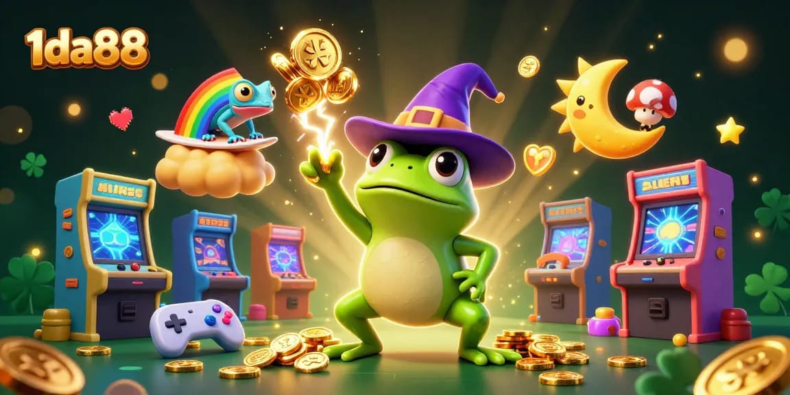 Spin and win with 1da88 in a colorful casino storm filled with coins and games.