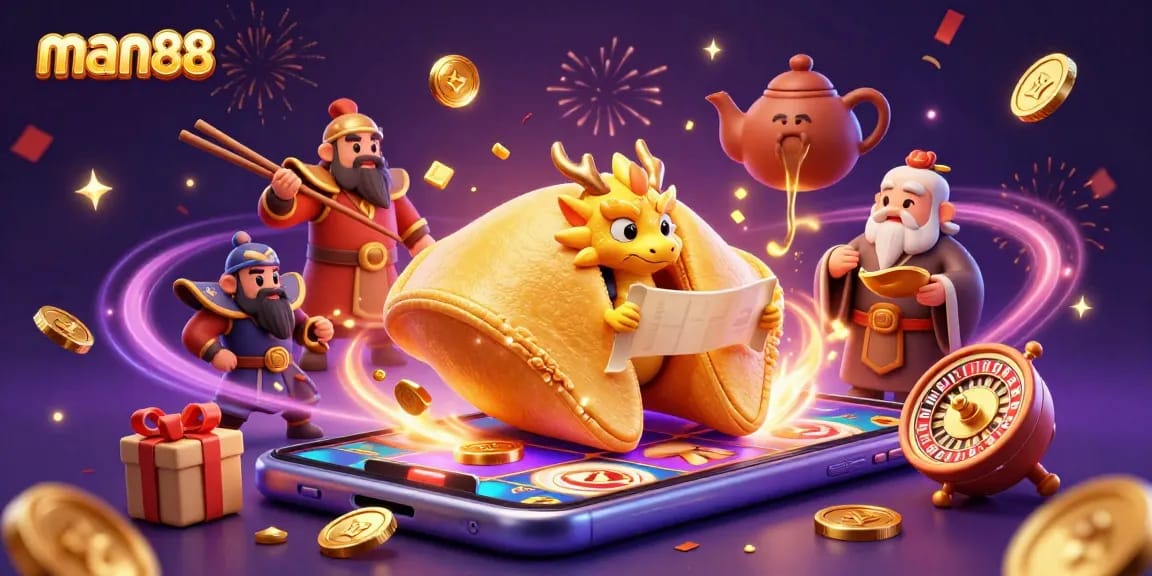 Win big at man88 casino with an enticing 3D illustration showcasing fortune, games, and excitement.