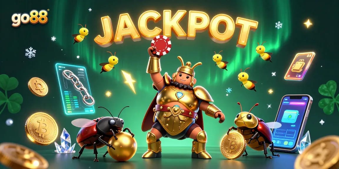 Experience exciting gameplay at go88 with vibrant 3D characters celebrating a jackpot.
