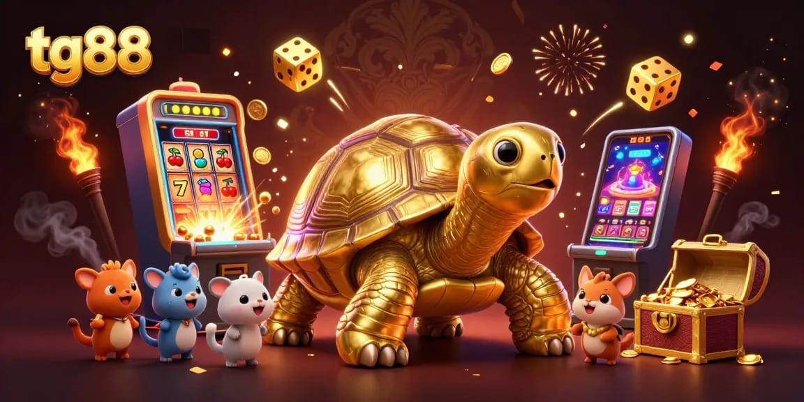 TG88 offers an exciting gaming experience with a golden tortoise pinball machine and slot jackpots.