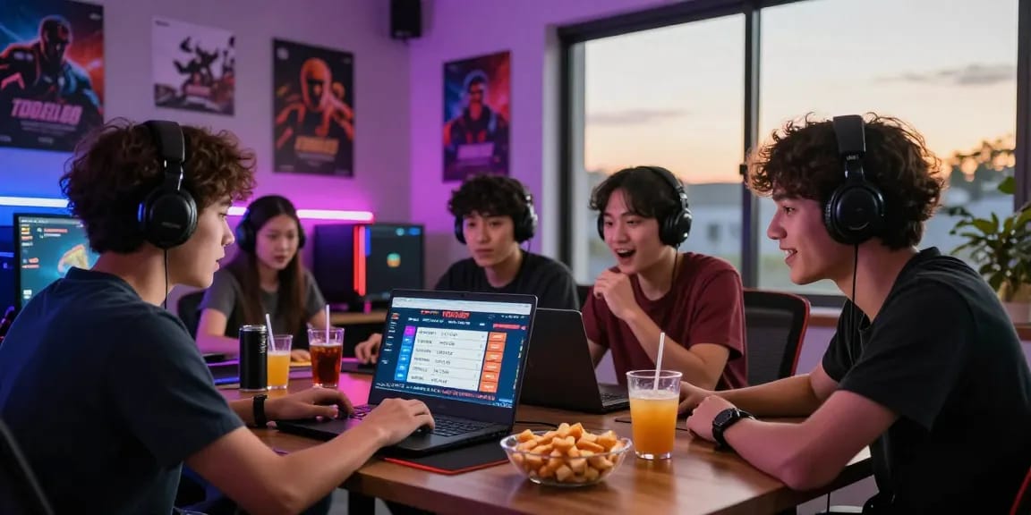 Friends enthusiastically engaging in online gaming on TOGEL88, showcasing Pasaran Togel Terlengkap for immersive betting experience.