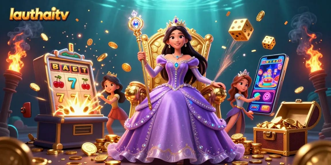 Engage in thrilling experiences with lauthaitv, showcasing a captivating scene of vibrant gambling elements.