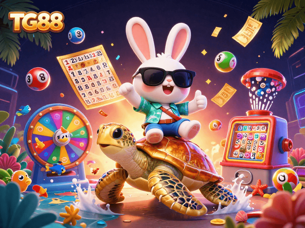 Experience exciting winning moments at TG88 with dynamic lottery elements and vibrant casino visuals.