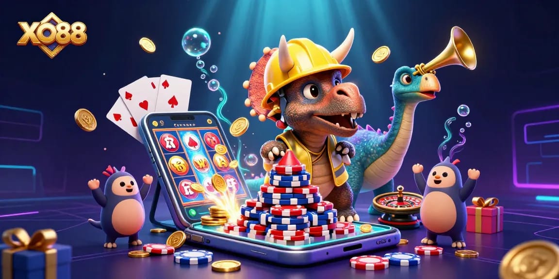 Engage with the exciting world of XO88 and its vibrant casino scene showcasing rewards and celebration.