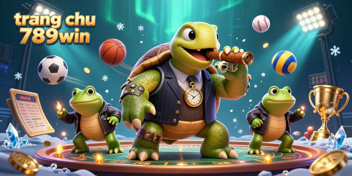 Bet big on trang chu 789win with dynamic casino-themed characters and elements in a vibrant 3D illustration.