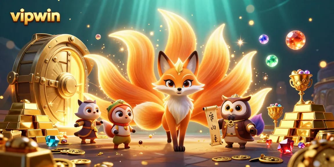 Experience the exciting world of vipwin with colorful gaming elements and enchanting characters in a vibrant 3D scene.
