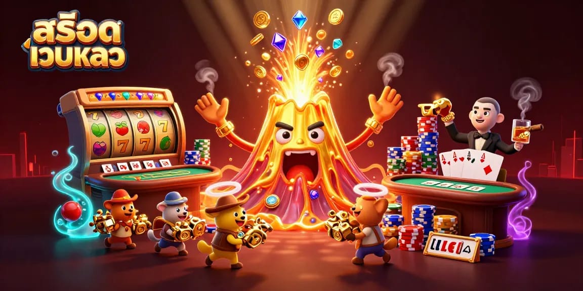 Engage with สล็อตเว็บตรง and win treasures amidst a vibrant, dynamic casino scene filled with exciting elements.