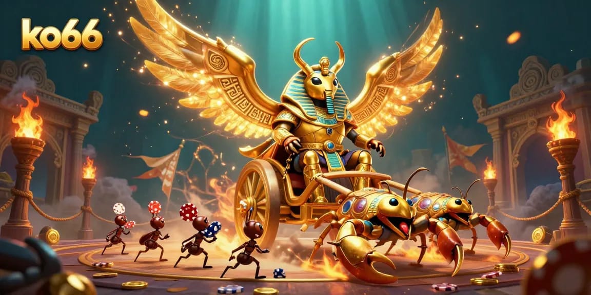 Engage in thrilling action at ko66 with a dynamic 3D scene featuring exotic characters and vibrant casino elements.
