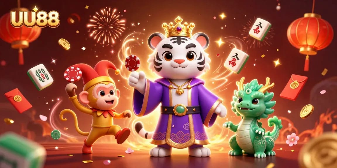Engage in thrilling games at UU88, with colorful characters and vibrant casino elements enhancing the excitement.