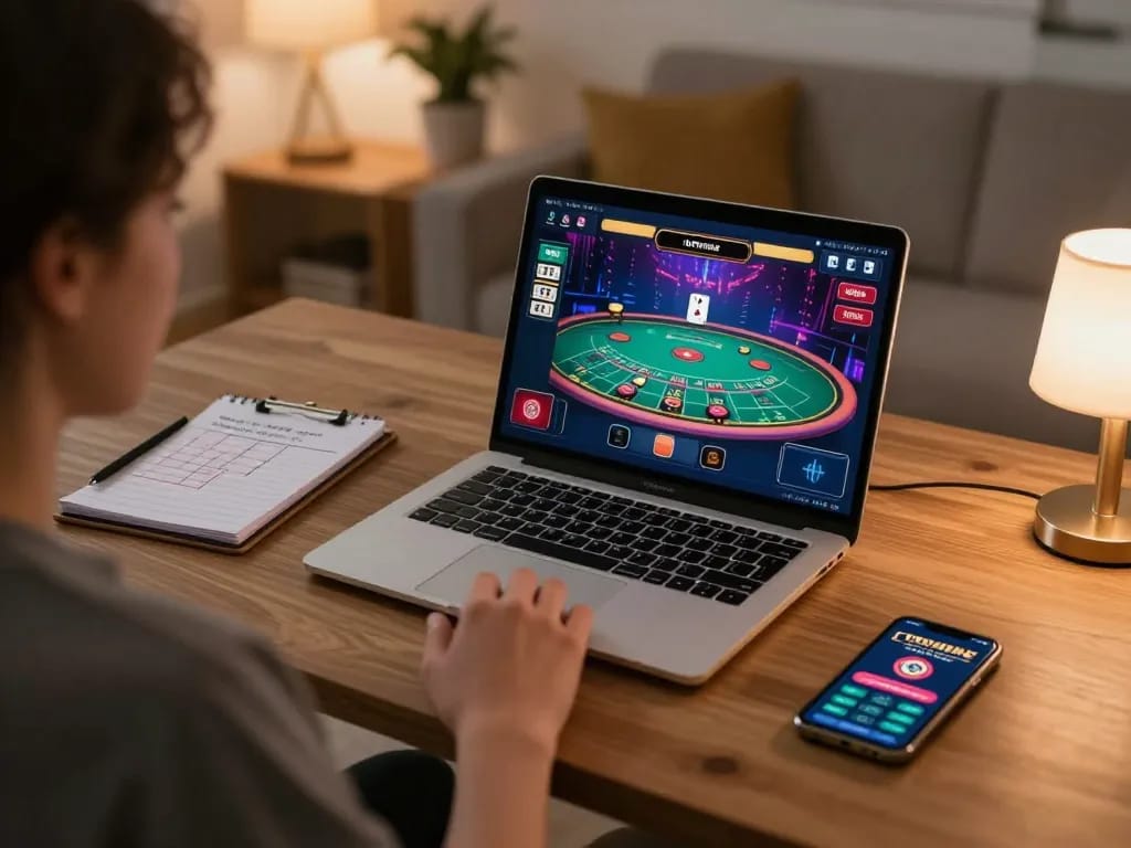 Engaged in online gaming, a player enjoys Nhà Cái W88 while strategizing in a cozy home setup.