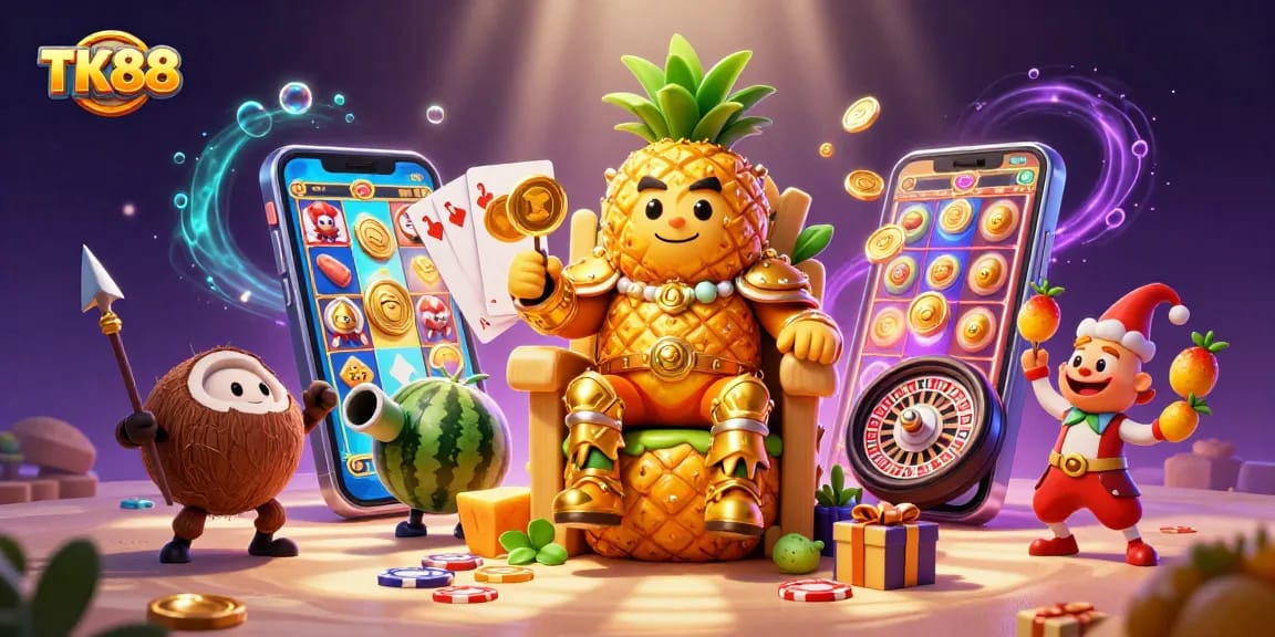 Spin and win big at TK88 with the golden pineapple king and exciting casino games galore!