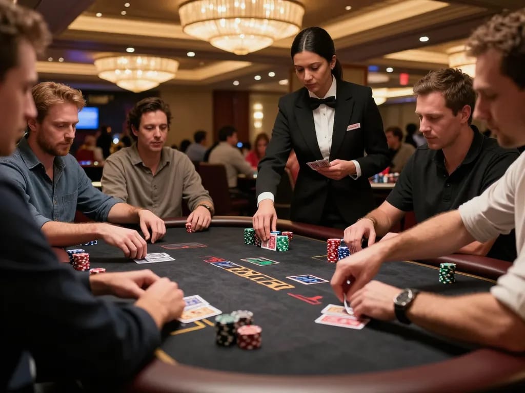 Players engage actively in a thrilling blackjack game at du88 casino table, showcasing strategic betting options