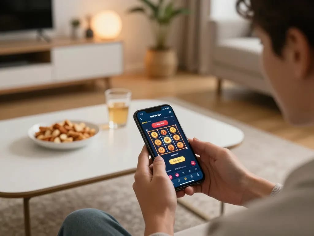 Players engage with sunwinapk app, winning big on slots in a cozy home setting