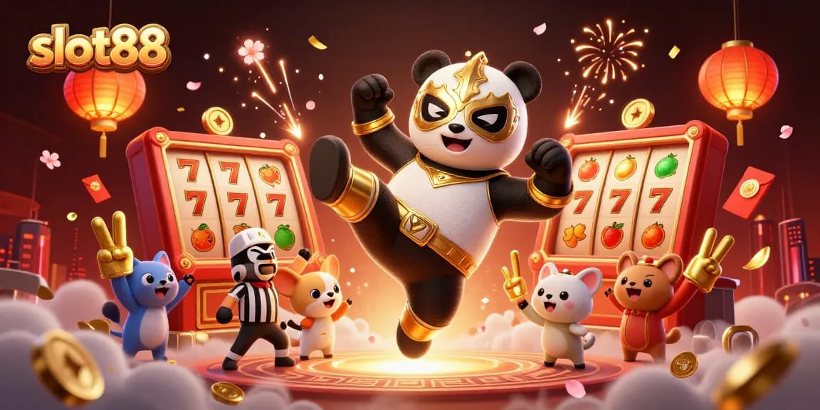 Slot88 menghadirkan pengalaman bermain slot yang mendebarkan dengan karakter kartun dan elemen kasino yang menarik.
