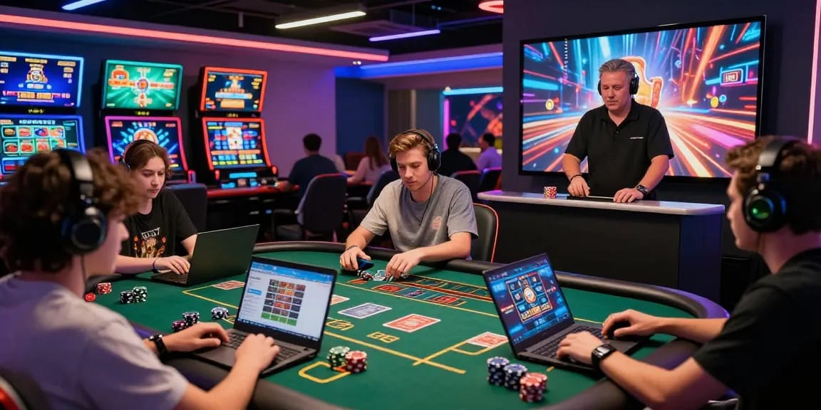 Exciting QS88 online gaming experience with diverse players at live casino table.