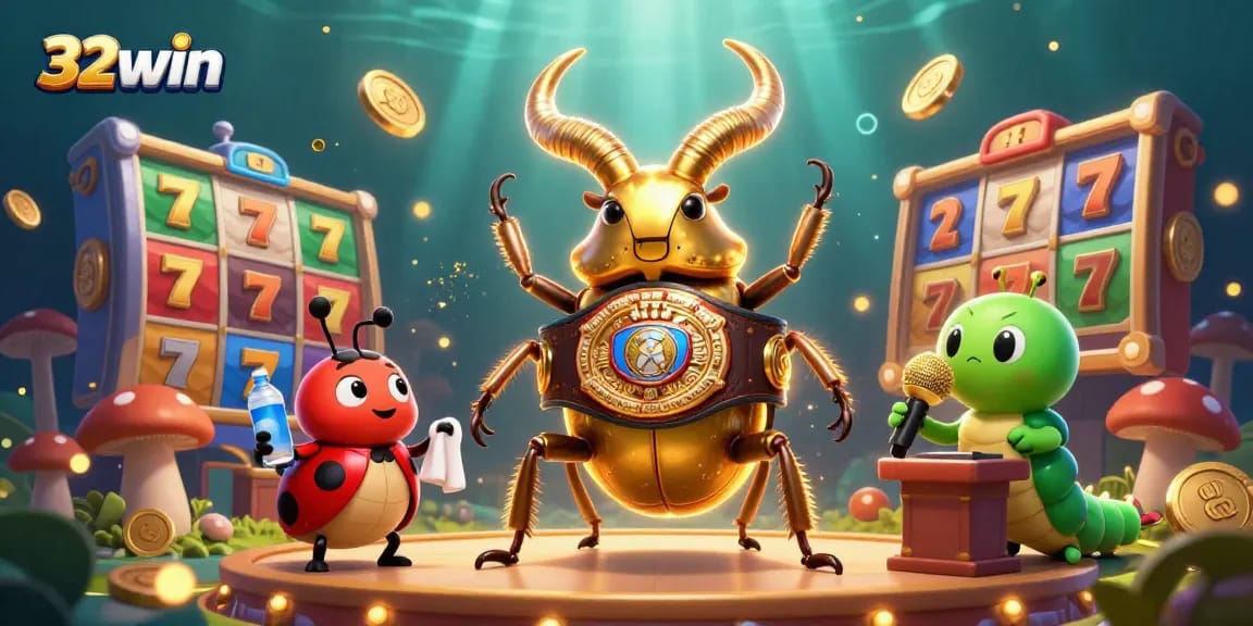 Spin the reels and win at 32win with an exciting illustration of an online casino atmosphere