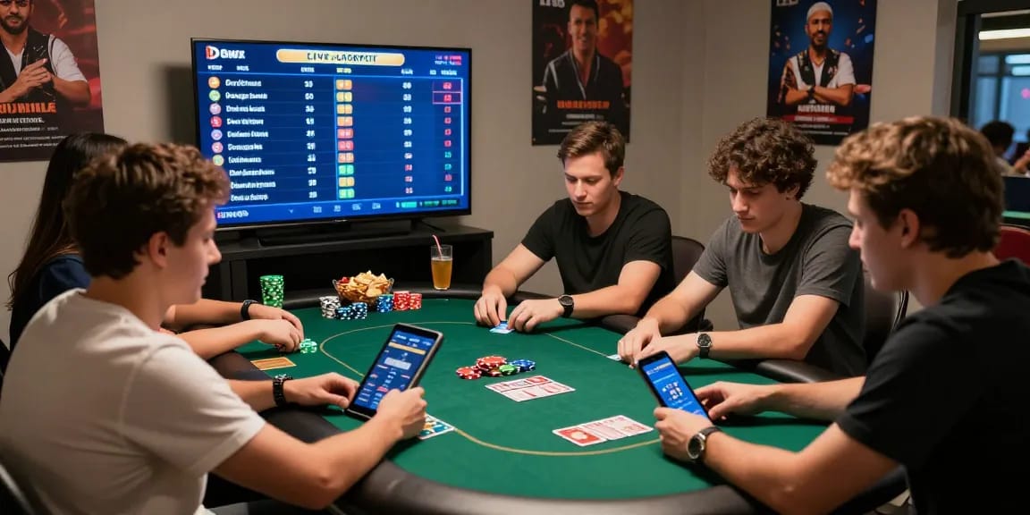 Dewapoker Live Jackpot gaming scene with players enjoying online poker.
