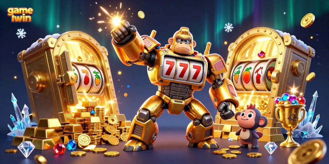 Experience the thrill of game iwin with engaging slots in a dynamic 3D illustration full of treasures.